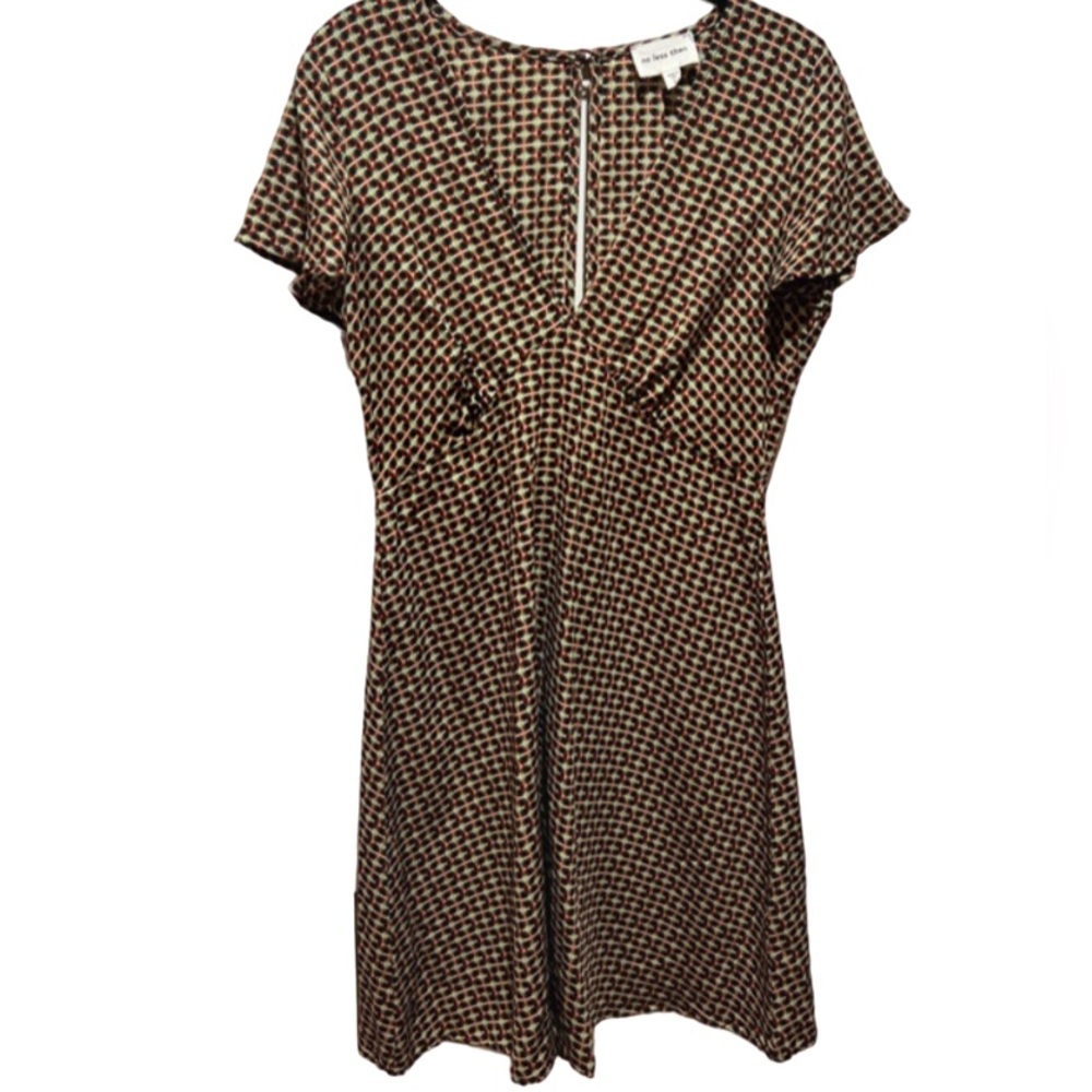No Less Than sz S Geometric Deep V Dress